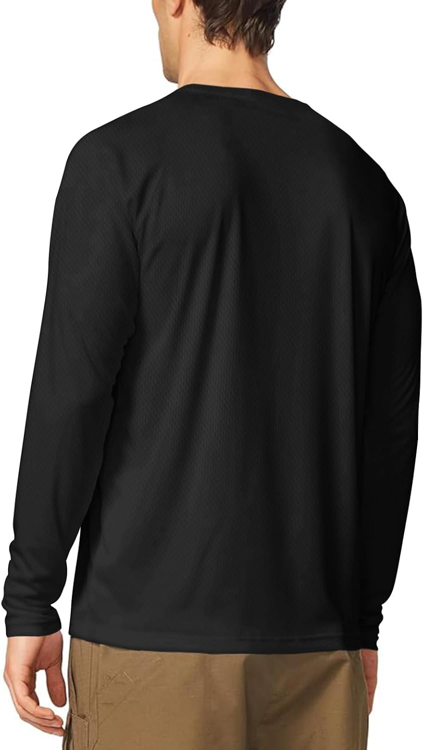 Men's UPF 50+ Long Sleeve Tee Shirts UV Sun Protection Quick Dry Tee Shirt Swim Athletic Running Workout