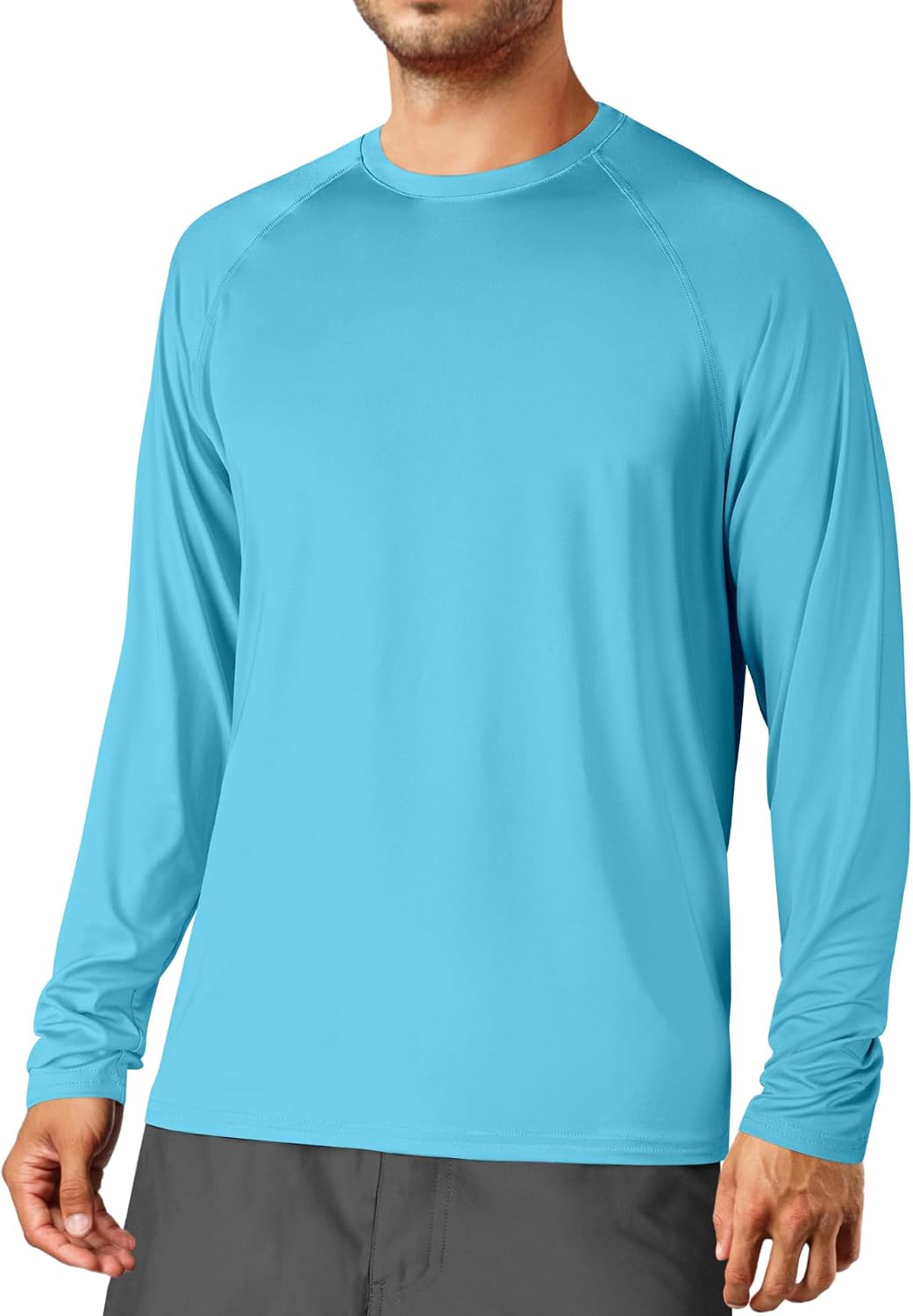 Men's Sun Shirts Long Sleeve Rash  UPF 50+ UV SPF Fishing Running Swim Shirts Lightweight Quick Dry