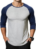 Men's 3/4 Sleeve Baseball T-Shirt – Casual moisture-wicking athletic top with raglan sleeves