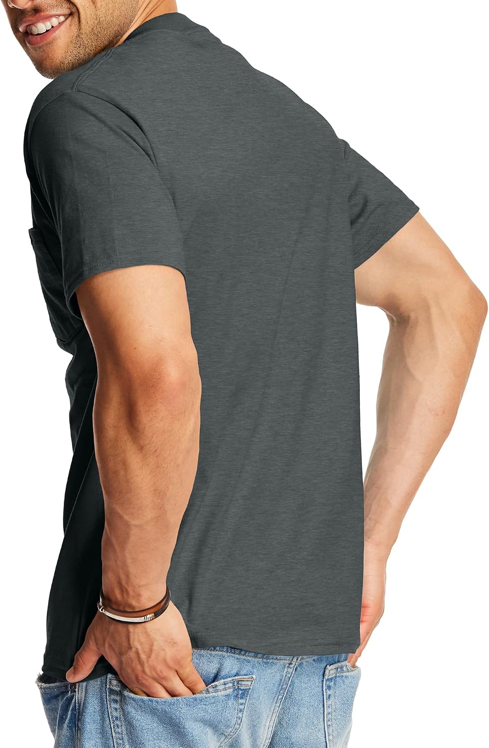Men's Pocket T-Shirt – Heavyweight pure cotton; loose fit; 1-pack or 2-pack