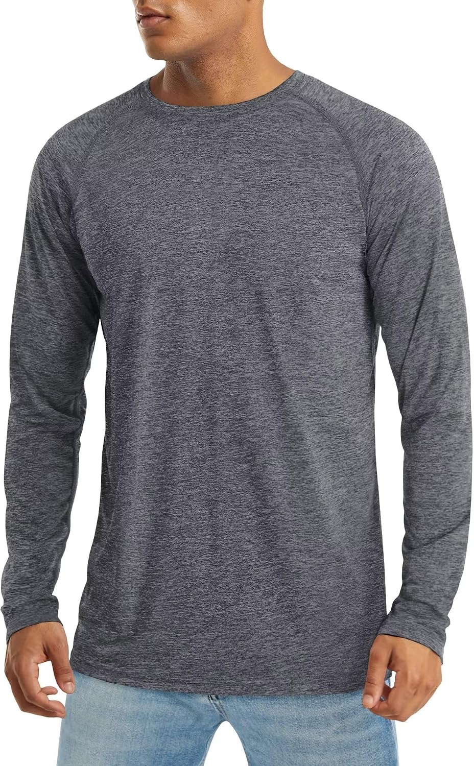 Men's Long Sleeve Shirt Quick Dry UPF 50+ Sun Protection Lightweight T-Shirt Athletic Workout Fishing Tee
