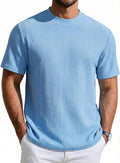 Men's Short-Sleeve Crew Neck T-Shirt – Textured knit pullover; classic style