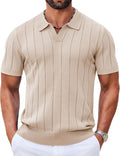 Men's Short-Sleeve V-Neck Knit Shirt – Casual "Old Money" style golf shirt
