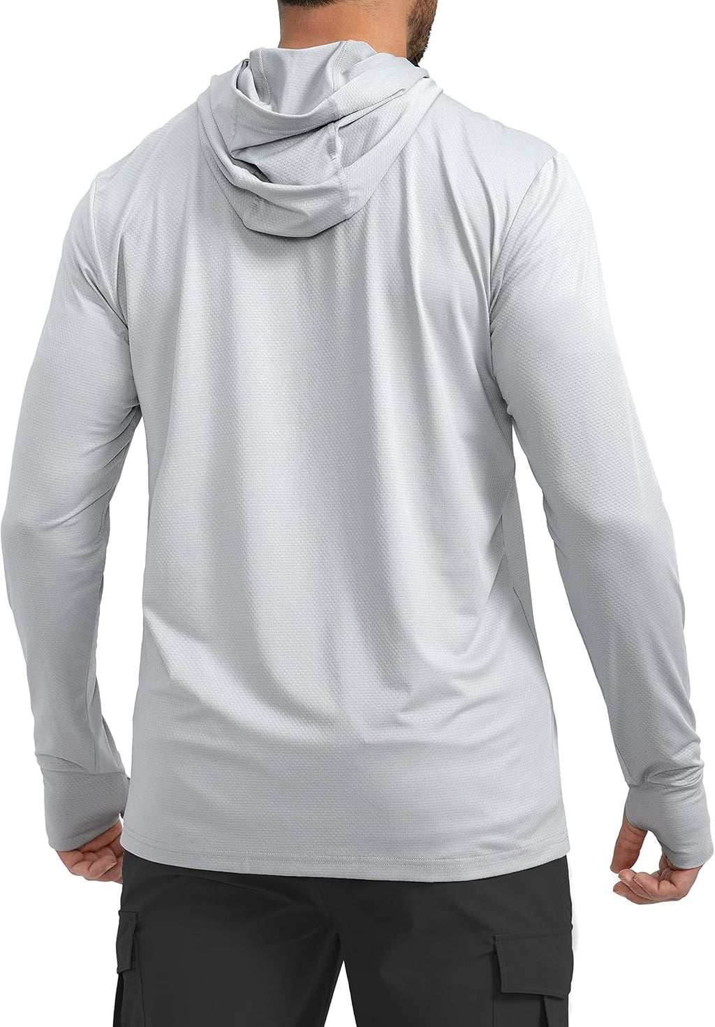 Men's UPF 50+ Light Jacket Full Zip Sun Protection Hoodie Long Sleeve Sun Shirts for Men Hiking Fishing Zip Pockets