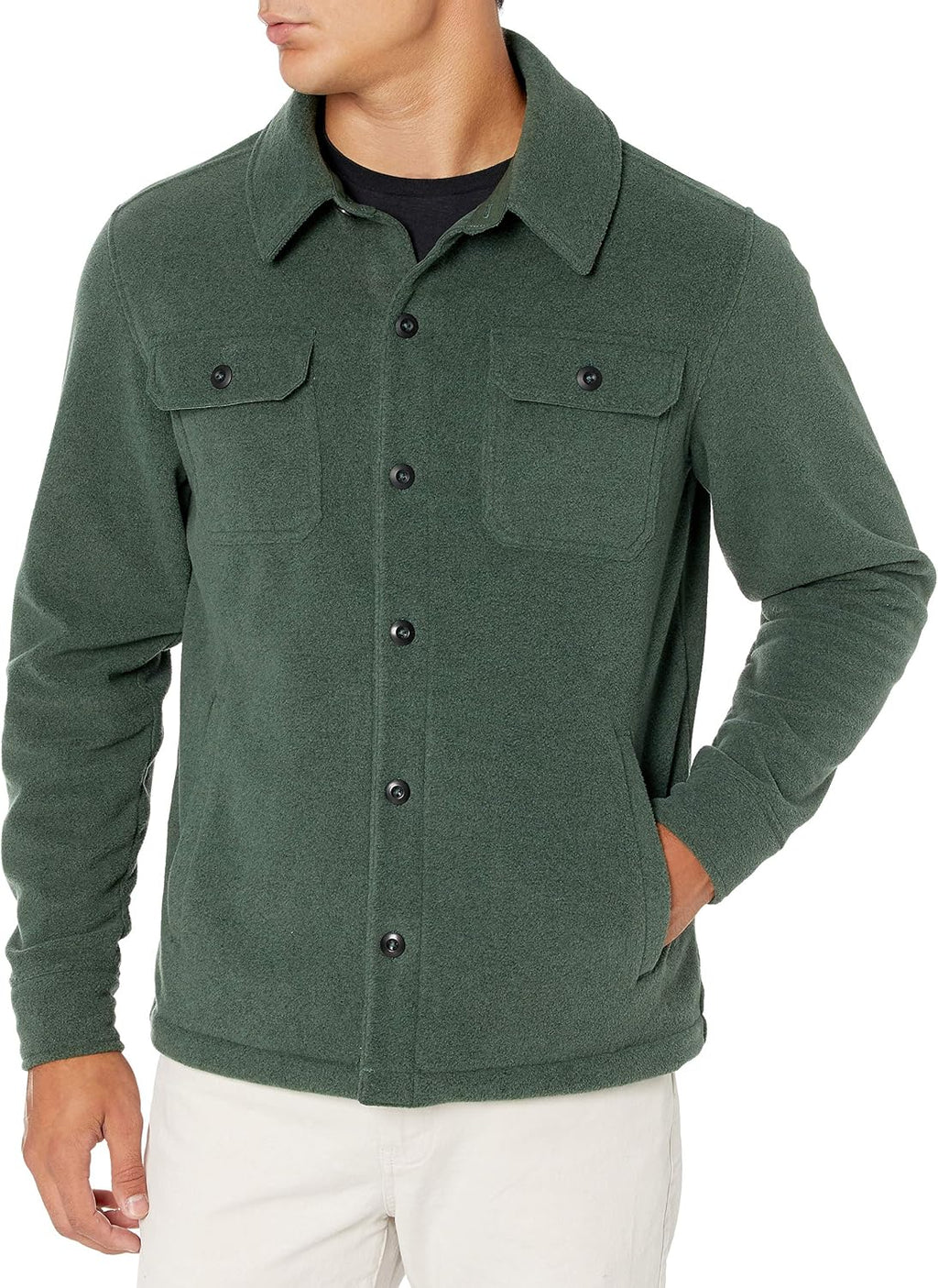 Men's Long-Sleeve Polar Fleece Shirt Jacket