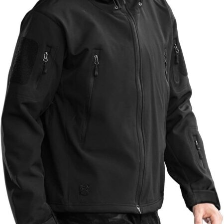 Men's Outdoor Waterproof Soft Shell Hooded Military Tactical Jacket