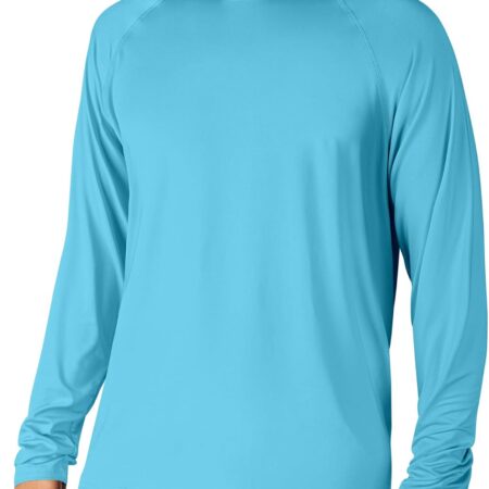 Men's Sun Shirts Long Sleeve Rash  UPF 50+ UV SPF Fishing Running Swim Shirts Lightweight Quick Dry