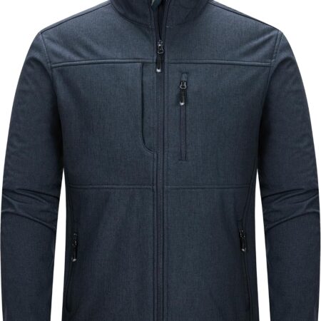 Men's Lightweight Softshell Jacket Warm Fleece Lined Windbreaker Waterproof Soft Shell for Outdoor Hiking